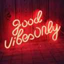 Good Vibes Only Neon Signs for Wall Decor Neon Lights Led Signs Suitable for Living Room Beer Bar Game Hotel Birthday Party Restaurant Christmas Unique Gift for Lover 16.5 * 10 Inch(Red)