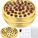 Zhehao 2 Pcs Communion Trays for Churches Set Church Supplies Plates for Church with Disposable Cups (Gold)