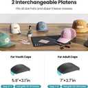Hat Press Heat Machine for Caps with Presice Temp&Timer Control, Timer Auto Starter, Hat Heat Press with 2 Platens for Trucker Hat & HTV Iron on Vinyl, Sublimation Hat Press, Heat Transfer (Blue)