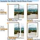 Wood 20x28 Picture Frame with 16x24 Mat, Display 16x24 with Mat or 20x28 Without Mat, Wood 20 by 28 Photo Frame, 20 x 28 Frame for Wall Hanging Display, Deep Brown