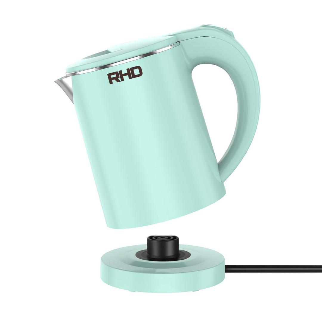 RHD 0.5L Small Portable Electric Kettles for Boiling Water, Stainless Steel Travel Kettle, 600W Fast Boil Teapot, Auto Shut-Off, Tea Kettle & Hot Water Boiler Perfect For Travel, Coffee, Tea (Green) 
