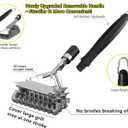 Grill Brush and Scraper, No Bristles Safety Barbecue Brush for Outdoor Barbecue Cleaning Stainless Steel Grill Brush for Grill Cleaning Barbecue Accessories Gift for Men (17inch-Coil)