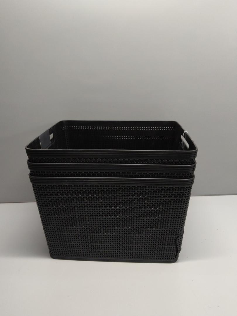 Bino The Jute Storage Baskets Large Black Pack of Three