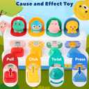 Montessori Cause and Effect Toy 6-12 Months, Baby Push Button Pop Up Animal Toy, Interactive Sensory Toys for Toddlers 1 2 3, Developmental Educational Toy for Boys Girls 9 10 11 Months