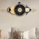 Ideal Housewarming Gift: 47x19 Inch Modern Decorative Wall Clock, Battery Operated Silent Non-Ticking Large Analog Clocks for Living Room, Bedroom, Entryway