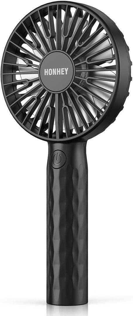 HonHey Handheld Super Mini Portable Fan - Rechargeable Battery Operated, 3 Adjustable Speeds - Personal Hand Held for Girls, Women, Kids - Outdoor, Travelling, Indoor, Office, Home, Eyelash