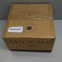 MALACASA 8 OZ Cappuccino Cups with Saucers Set of 4 - Ceramic Stackable Tea Cups and Saucers, Embossment Coffee Mugs for Tea, Latte and Mocha, Dishwasher Safe, Arctic white