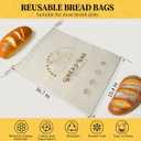 2pack Reusable Beeswax Bread Bags Home-Baked Food Storage for Sourdough BagZippers Sticker Rotating buckle Seals Triple Protect Cotton Beeswax Food Bag. Bread Bags for Homemade Loaf Sourdough