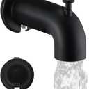 Extra Long Tub Spout with Diverter, Fits for 1/2" IPS Threads,Matte Black