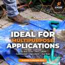 Better Blue Poly Tarp 6' x 8' - Multipurpose Protective Cover - Lightweight, Durable, Waterproof, Weather Proof - 5 Mil Thick Polyethylene - by Xpose Safety