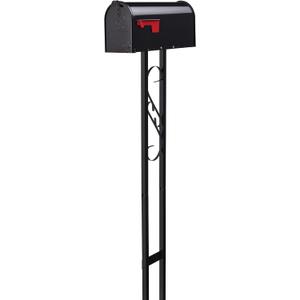 Architectural Mailboxes Mailbox-to-Go Weather-Resistant Steel Metal Mail Box for Outside with Post, Black, Medium Curbside Mailbox, USPS Approved for Residential Delivery