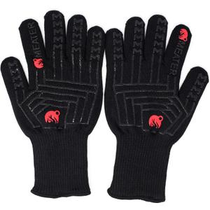 MEATER Mitts - Heat Resistant BBQ Gloves - Premium Cooking Gloves for Grill, Smoker, Oven, and Baking - Non-Slip, High-Temperature Protection, Extra Long Cuffs