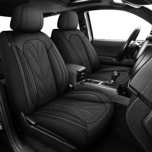 Seat Covers for Toyota Tacoma 2024 2025 2026 - Waterproof Faux Leather Car Seat Cover(2PCS Front, Black)