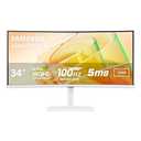 SAMSUNG 34” ViewFinity S65TC Series Ultra-WQHD 1000R Curved Computer Monitor, HDR10, 100Hz, AMD FreeSync, Thunderbolt 4, Height Adjustable Stand, Built-in Speakers, Eye Care, LS34C650TANXGO, 2024