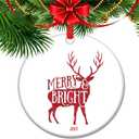2025 Christmas Ornament, Merry and Bright Ornament for Holiday, Stocking Stuffer Gift for Friends Family Babys Kids.