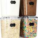 Flour Sugar Storage Containers (5.3L/4pk) Great Rice Canisters Sets For The Kitchen pantry, Large Food Storage Containers With Lids Airtight