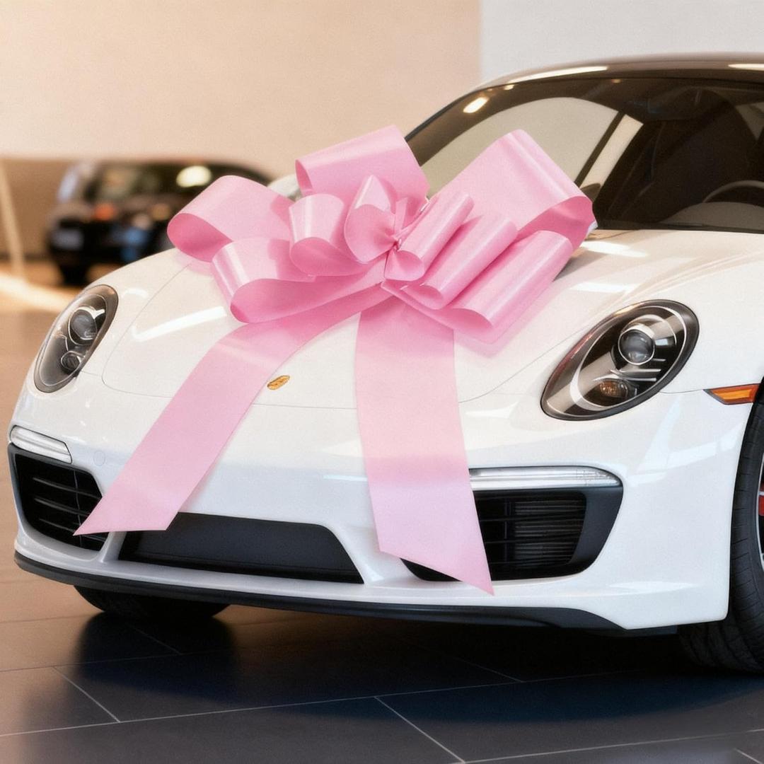 GYDbow 30 Inch Giant pink Car Bow: Extra Large Pull Bow for New Car Gift, Graduation, Birthday Surprise, Big Pink Bow Accessories for Vehicle Decor