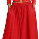Tankaneo Womens 2 Piece Skirt Sets 3/4 Sleeve Knit Cardigan Elastic Waist Midi Skirt Outfits Casual Matching Dress Set (Red, M)
