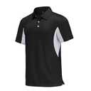 Corna Black Polo Shirts for Men Moisture Wicking Golf Shirt Black, 3XL