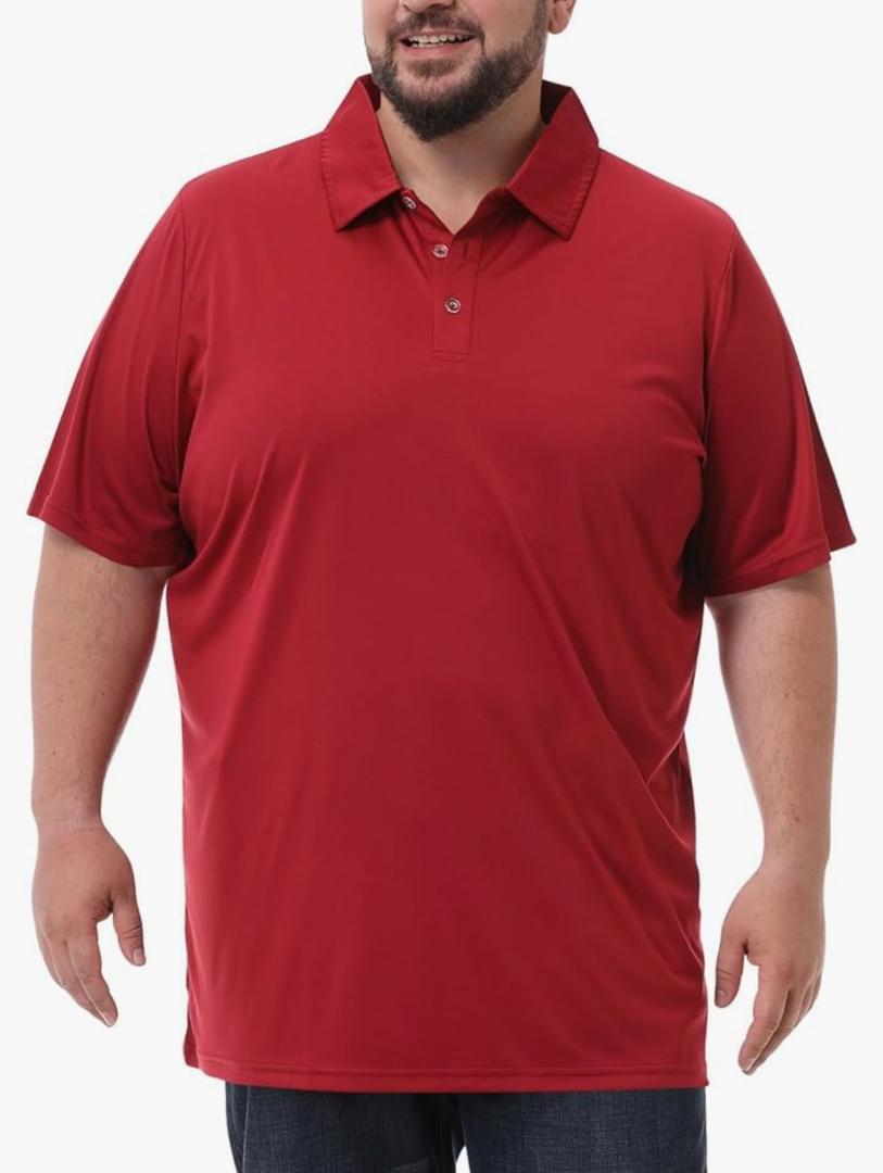 Idtswch Men's Big and Tall Polo Shirts UPF 50+ Casual Work Quick Dry Short Sleeve Collared Golf Shirt 4XL