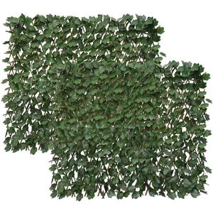 Expandable Fence Privacy Screen for Balcony Patio Outdoor,Decorative Faux Ivy Fencing Panel,Artificial Hedges (Single Sided Leaves)