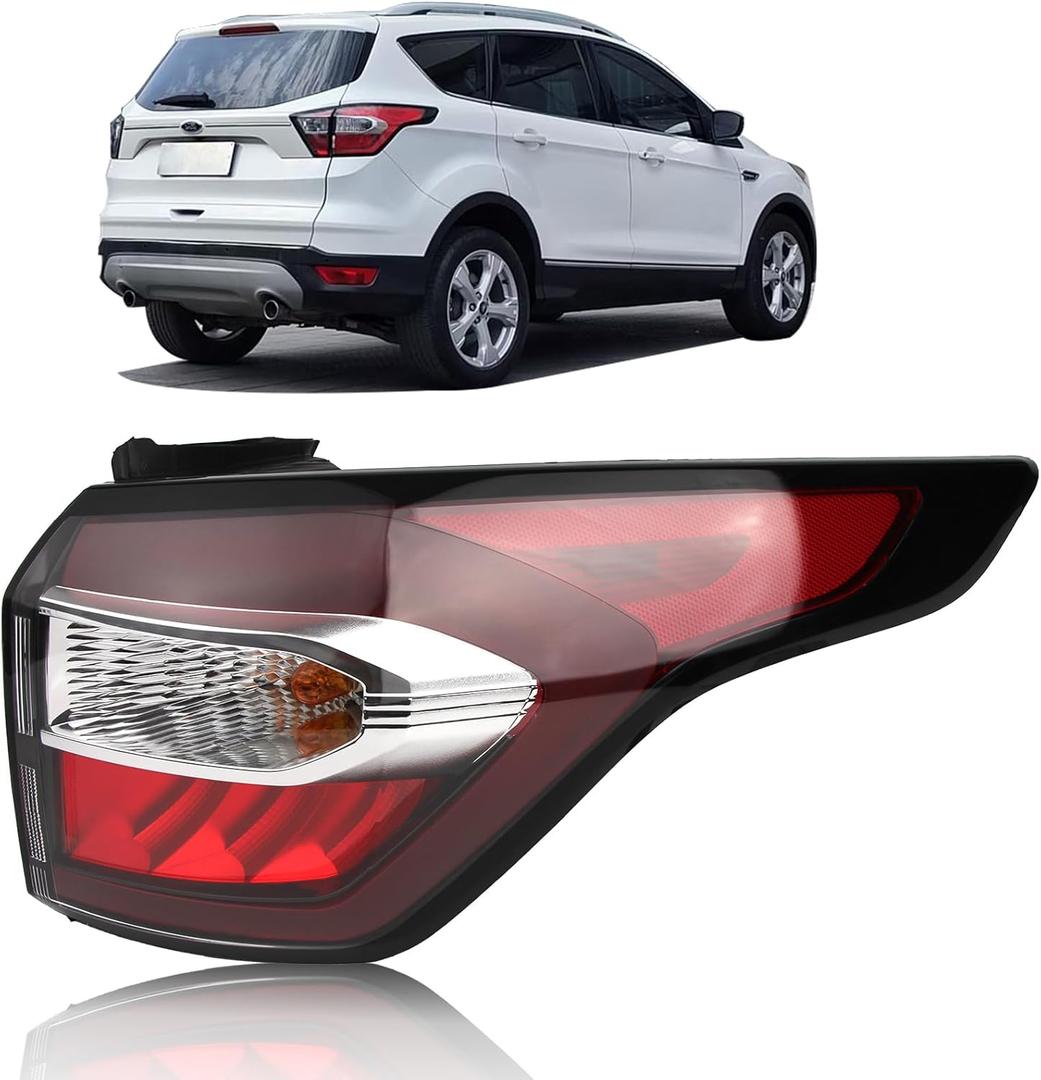 Tail Light Compatible with 2017 2018 Ford Escape S,SE,SEL,Titanium, Rear Taillights with Bulb and Harness, Right Passenger Side Tail lamp Assembly OE: GJ5Z13404C