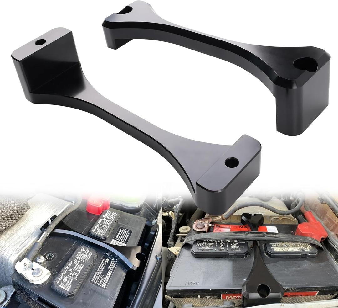 Aluminum Billet Battery Hold Down Bracket Kit for 2011-2024 Ford F250 F350 F450 F550 6.7L Powerstroke