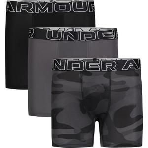 Under Armour Boys' Big Performance Boxer Briefs, Lightweight & Smooth Stretch Fit (Small, Camo Multi Three Pack)