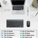 Compact Wireless Keyboard and Mouse Combo, Mini Portable Travel Keyboard and Silent Mouse Set with USB Receiver, Quiet Click, Small Size, Adjustable 2400 DPI for Computer, Laptop, PC, Windows - Gray