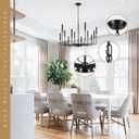 Black Chandeliers 12-Light Farmhouse Chandelier Dining Room Chandelier Over Table for Living Room Kitchen Island Bedroom Entryway E12, 12x5x15 inches