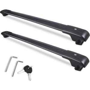 Autekcomma Max Loading 260lb Heavy Duty Lockable Roof Rack Cross Bars Replacement for Forester 2014-2024/ Crosstrek 2013-2017/Impreza 2012-2021 Black with Anti-Theft Locks (ONLY FIT Factory Rails)