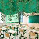 VioraWhite 13 Pcs Jungle Classroom Decor 12x2 Ft Light Cover Ivy Greenery