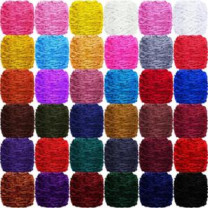 Timgle 36 Pack Soft Chenille Yarn 7884 Yards Velvet Yarn for Crocheting Knitting, Handcrafts Weaving Chunky Chenille Yarn Gifts for Christmas Blankets Clothes Knitting Creations 36 x 100 g, 36 Colors