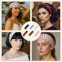 6 PCS Polka Dot Headband, headbands polka dot, Hair Accessories Trendy Head Bands, Soft Wide Headband for Yoga, Running, Workout, Washing Face and Social Gatherings