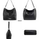 Wrangler Hobo Bags for Women Vegan Leather Top Handle Shoulder Purses and Handbags (Solid Black)