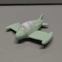 Chewy, The Teeth-32 Airplane Teething Toy 100% Natural Havea Rubber Green