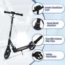 Nattork Kick Scooter for Kids 6+ Years Teens Adults - 220LB Weight Capacity, Front Shock Absorber and Adjustable Handlebar - Smooth Ride with 8" Sturdy Wheels, Ideal for Outdoor Sports