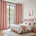 ANRODUO Light Pink Velvet Curtains 96 Inches Long for Bedroom 2 Panels | Luxury Room Darkening Curtains for Living Room Privacy, Thermal Insulated Soundproof, Grommet Design, W42xL96