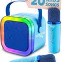 Move2Play, Mini Karaoke Machine for Kids | Built-in 20+ Songs | Bluetooth Speaker with Microphones | Voice Effects | Toddler Music Toy | Christmas Stocking Stuffer | Girls & Boys Age 2, 3, 4, 5, 6+