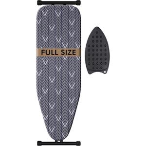 Ironing Board Full Size, Metal Construction Iron Board with Extra Thick Heavy Duty Padded Cover, Stable Structure, Anti-Skid Feet