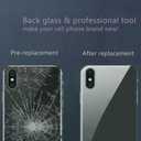 Back Glass Replacement for iPhone 12 Pro Max All Carriers with Professional Repair Tool Kit (Black)