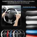 Canvcle Steering Wheel Cover for Telsa Model 3/Y 2016-2025 2026 Highland/Juniper Accessories Carbon Fiber Steering Wheel Cover Protector Non-Slip, Comfortable, Breathable, Model 3/Y Accessories, White