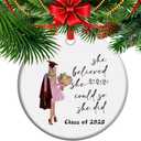 She Believed she Could so she did - Grad Ornament, School Graduation Ornament, Class of 2025, High School Graduation Keepsake, Grad Gift for her (C15)