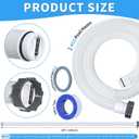 2Pack 1.5" 6 Feet EVA Pool Professional Hoses with External Male Threads for Above Ground Swimming Pools Filter Connection Hose Pool Supply for Vacuum Pump Heavy Duty Cleaner Hoses(White)