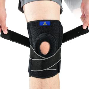 ABYON Adjustable Knee Brace for Men & Women - Maximum Support with Dual Side Stabilizers & Crossed Compression Straps for Meniscus Tear, ACL, MCL, LCL, Patella Injury and Post-Surgery Recovery (FSA/HSA Eligible)  (2X-Large/3X-Large (Pack of 1), Black-gray)