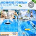 Solar Pool Fountain with Light Show,2026 Upgraded Large Solar Pool Water Fountain,Floating Pool Fountains for Above Ground Pool,Solar Floating Fountains Pump for Pool Pond-1PK(Dark Blue)