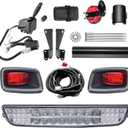 Golf Cart LED Light Bar Kit For EZGO TXT 1996-2013 with Turn Signal, Horn, and Brake Switch Pad 12V Street-Ready Upgrade Kit Golf Cart Headlights Taillights Compatible with 1996-2013 Models