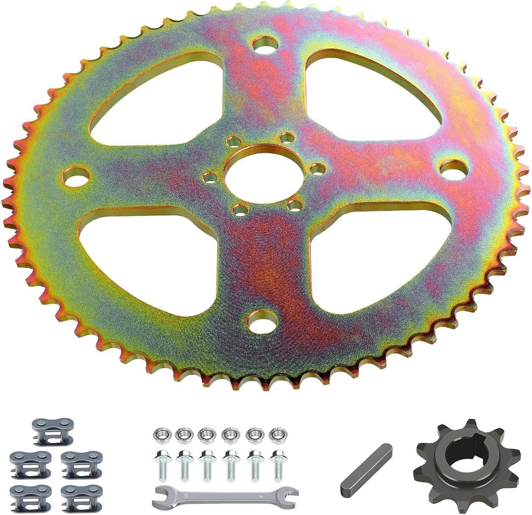 High Torque 60T Sprocket #40 41 420 Chain 37mm Bore Compatible with Coleman CT100U CC100X Baja Doodle Bug DB30 Motovox MBX10 Mini Bike RB100 Monster Mega Moto MMB80 MMB105 Predator 212cc Parts