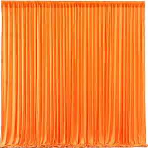Orange Backdrop Curtains 4 Panels - Wrinkle-Free Polyester Photography Drapes for Baby Shower & Birthday Party - 16 X 10FT