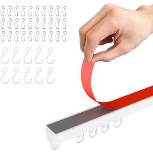 Adhesive Ceiling Curtain Track, Paste Type No Need to Drill, Suitable for Smooth Ceiling or Wall, Closets, Door and Window Frames, Meet Multi-Scenario and Multi-Functional Needs-3.32M/10.9FT (White)